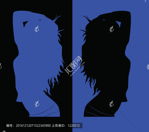 一個(gè)女孩的黑色剪影
