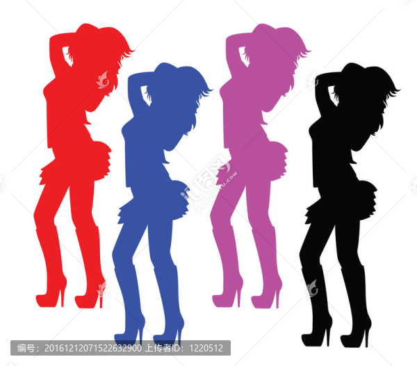 一個(gè)女孩的黑色剪影
