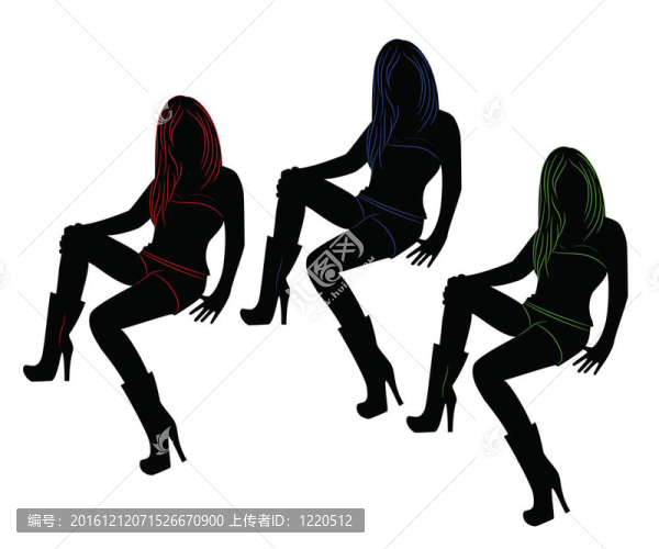 一個女孩的黑色剪影