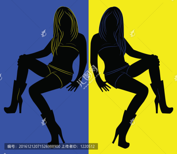 一個女孩的黑色剪影