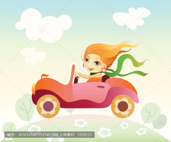 女孩開車
