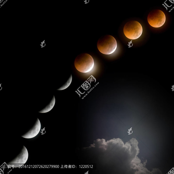 總月食在黑夜與云