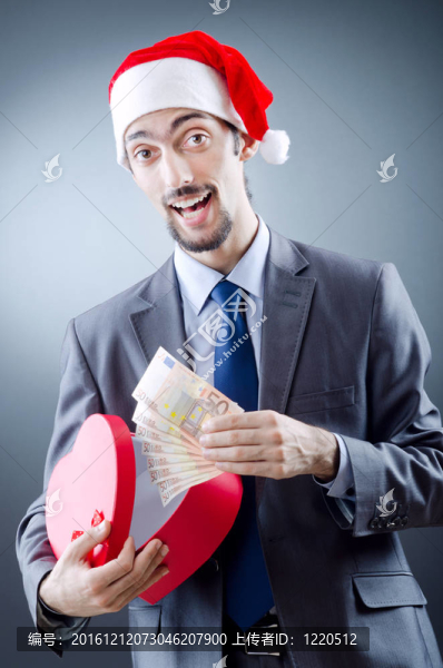 Santa與歐元紙幣