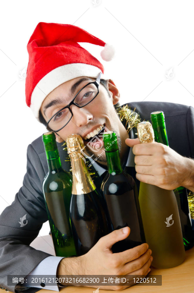 圣誕派對(duì)后醉酒的上班族