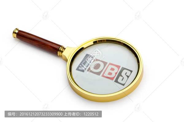 放大鏡失業(yè)概念