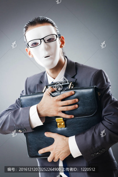 工業(yè)espionate概念與蒙面的商人