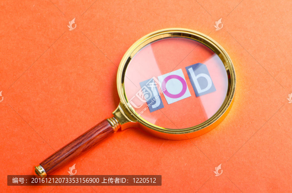 放大鏡失業(yè)概念