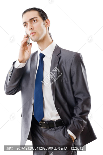 年輕商人在打電話
