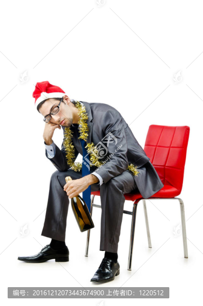 圣誕派對后醉酒的上班族
