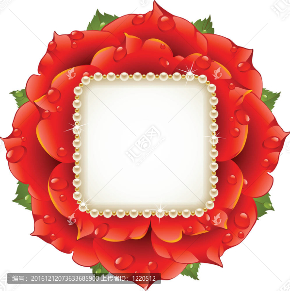 紅玫瑰圓框