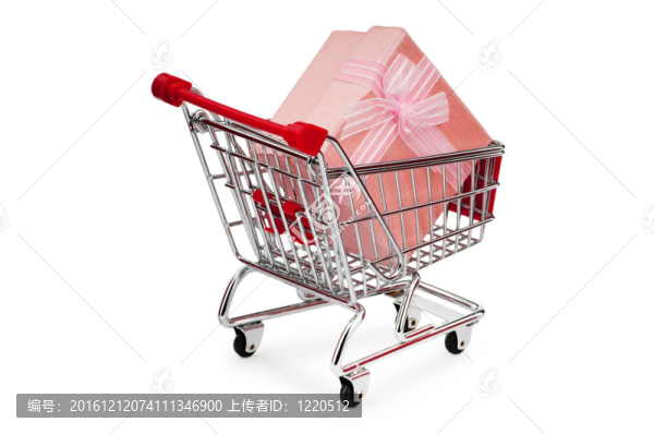 購物車、禮品盒上的白色