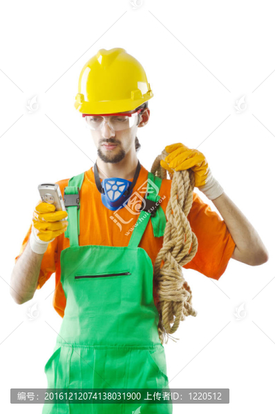 建設(shè)者孤立的白色