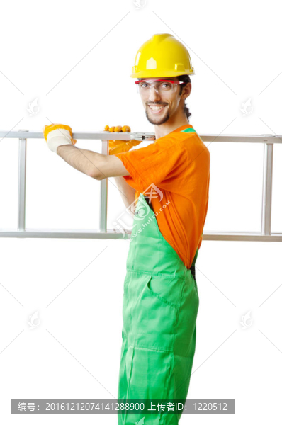 建設(shè)者孤立的白色