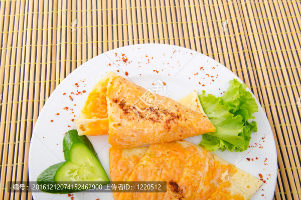 南瓜餡panckes在板