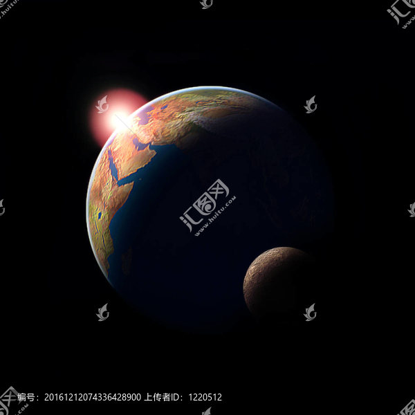行星地球太陽和月亮