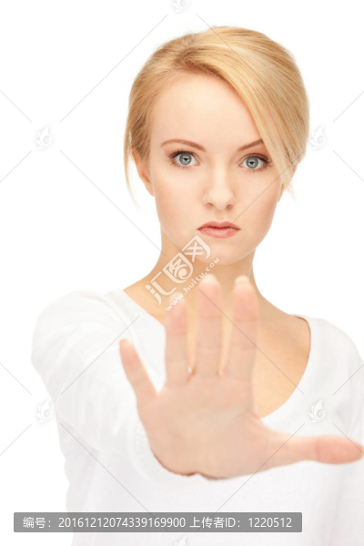 女人做停止手勢(shì)