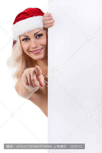 帶空白的圣誕女人