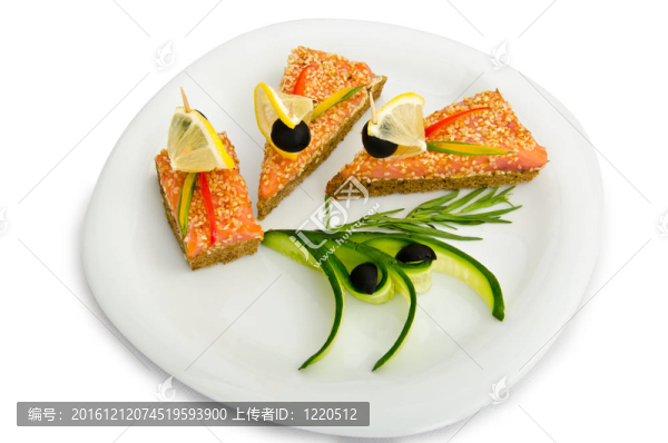 盤子里的三明治
