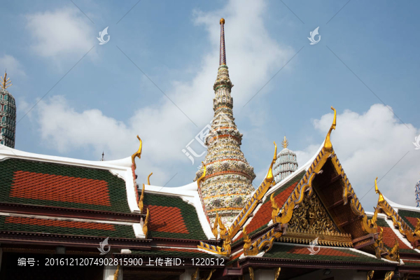 著名的寺舍利佛塔布滿金箔內(nèi)宏偉的宮殿