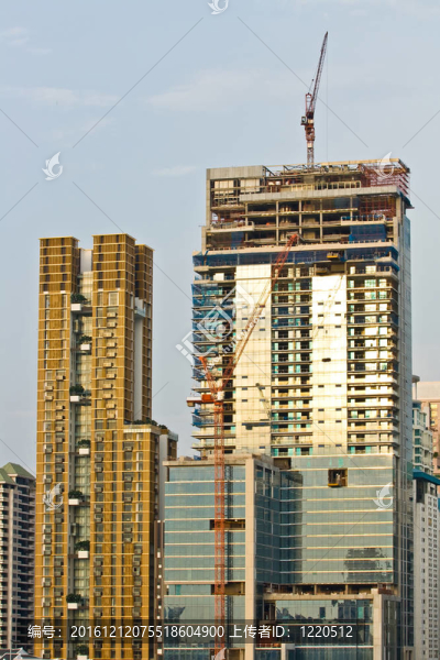 曼谷市建設(shè)中的摩天大廈辦公樓