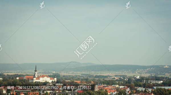 panoramatic在奧洛穆茨hradisko寺觀；捷克共和國