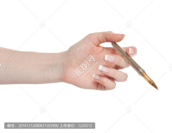 女子手持筆