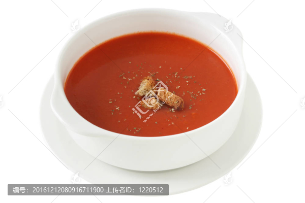 白碗番茄湯