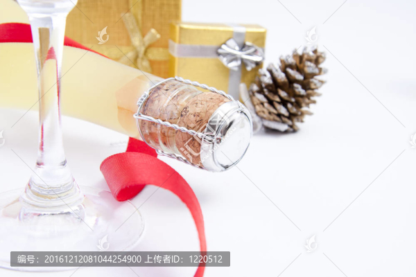 慶祝圣誕節(jié)的香檳