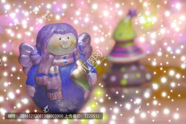 圣誕賀卡；天使和冷杉