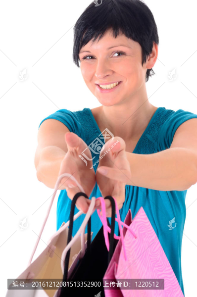 婦女與購(gòu)物袋
