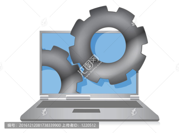 筆記本電腦云計(jì)算齒輪