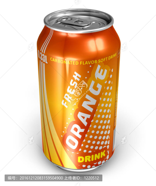 金屬罐中的橙汁蘇打飲料
