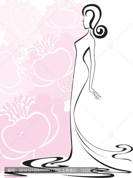 粉紅花朵的女人