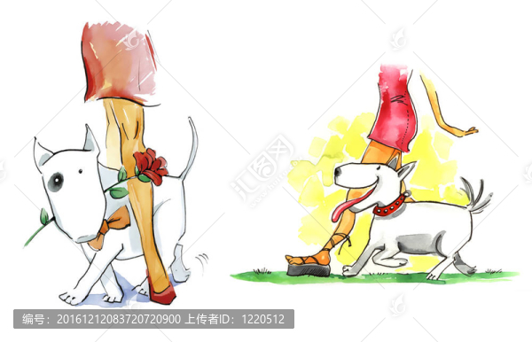 女人和斗牛犬