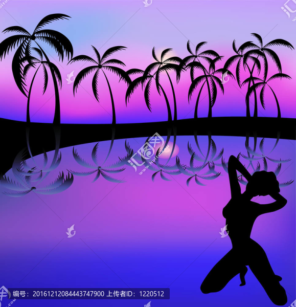 夏日海灘上的女孩