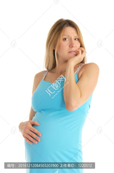 沉思的漂亮孕婦