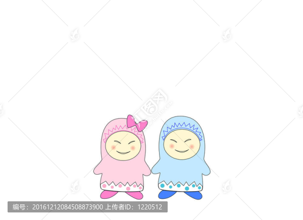 白色背景的Comic家庭