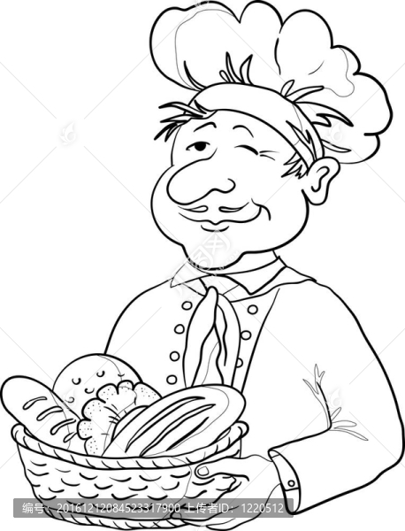 Baker與面包籃；輪廓