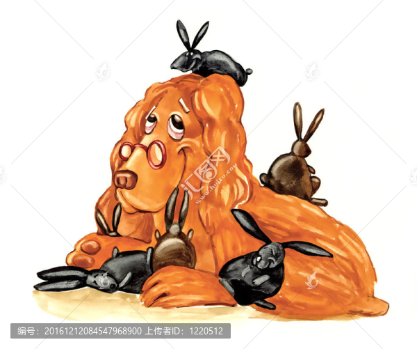 犬作為小兔子的奶媽