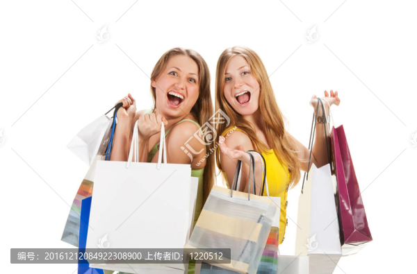 購(gòu)物.兩個(gè)漂亮的女孩包