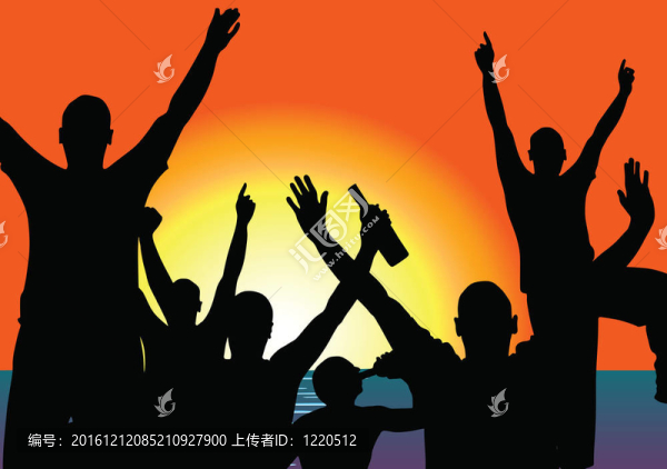 沙灘上的男子剪影