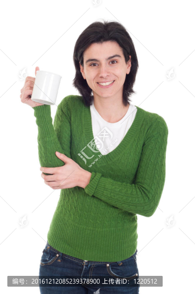 女子拿著杯子