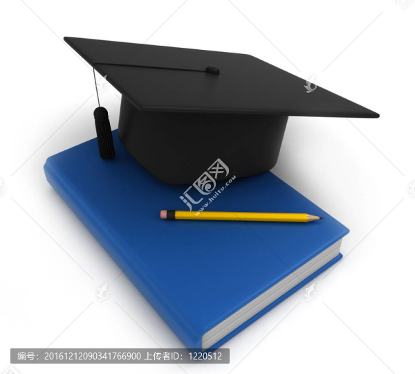 Graduation,Cap,Book和鉛筆