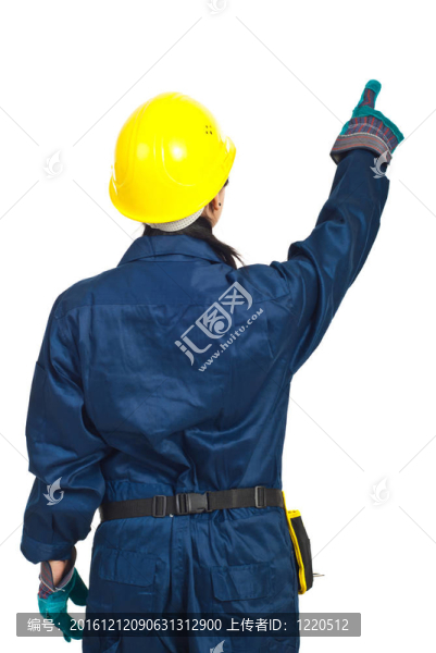 女職工指著后面