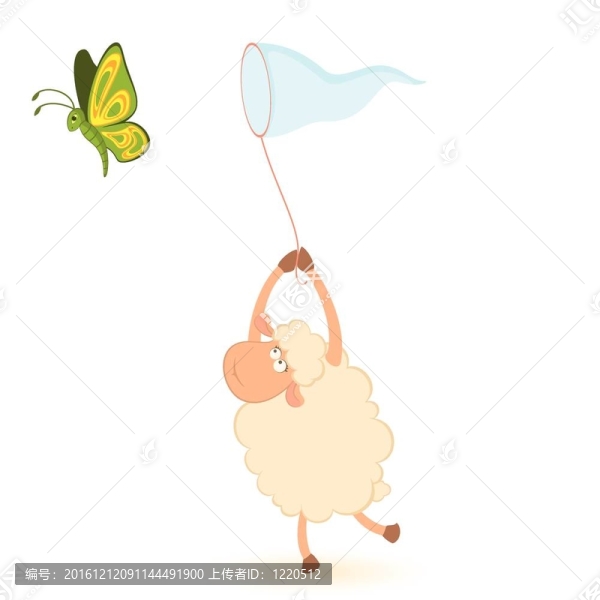 美麗蝴蝶的羊