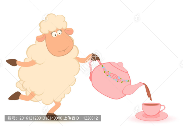 羊從茶壺里倒茶