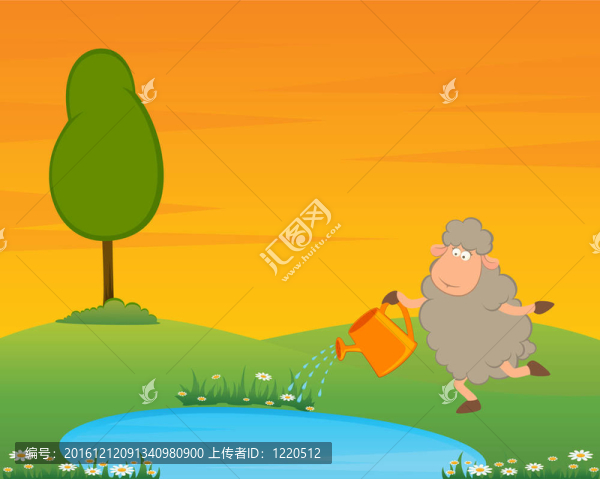 卡通搞笑的羊