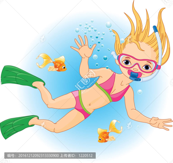 水下游泳的女孩