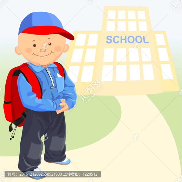 小男孩上學(xué)的載體