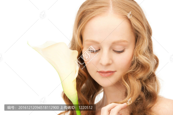 美麗的女人calla,flower